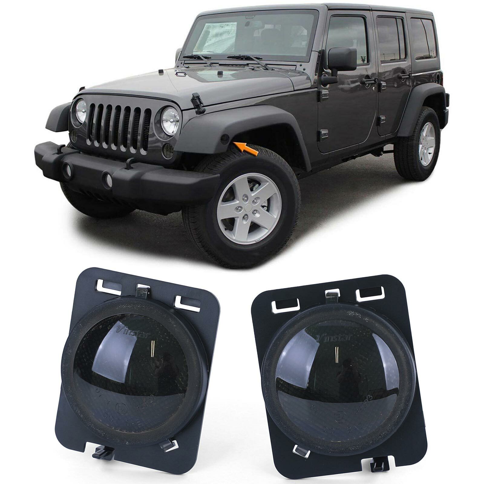 Coppia frecce laterali a LED Black Smoke per Jeep Wrangler JK 07-17 AUTOELEGANCERICAMBI