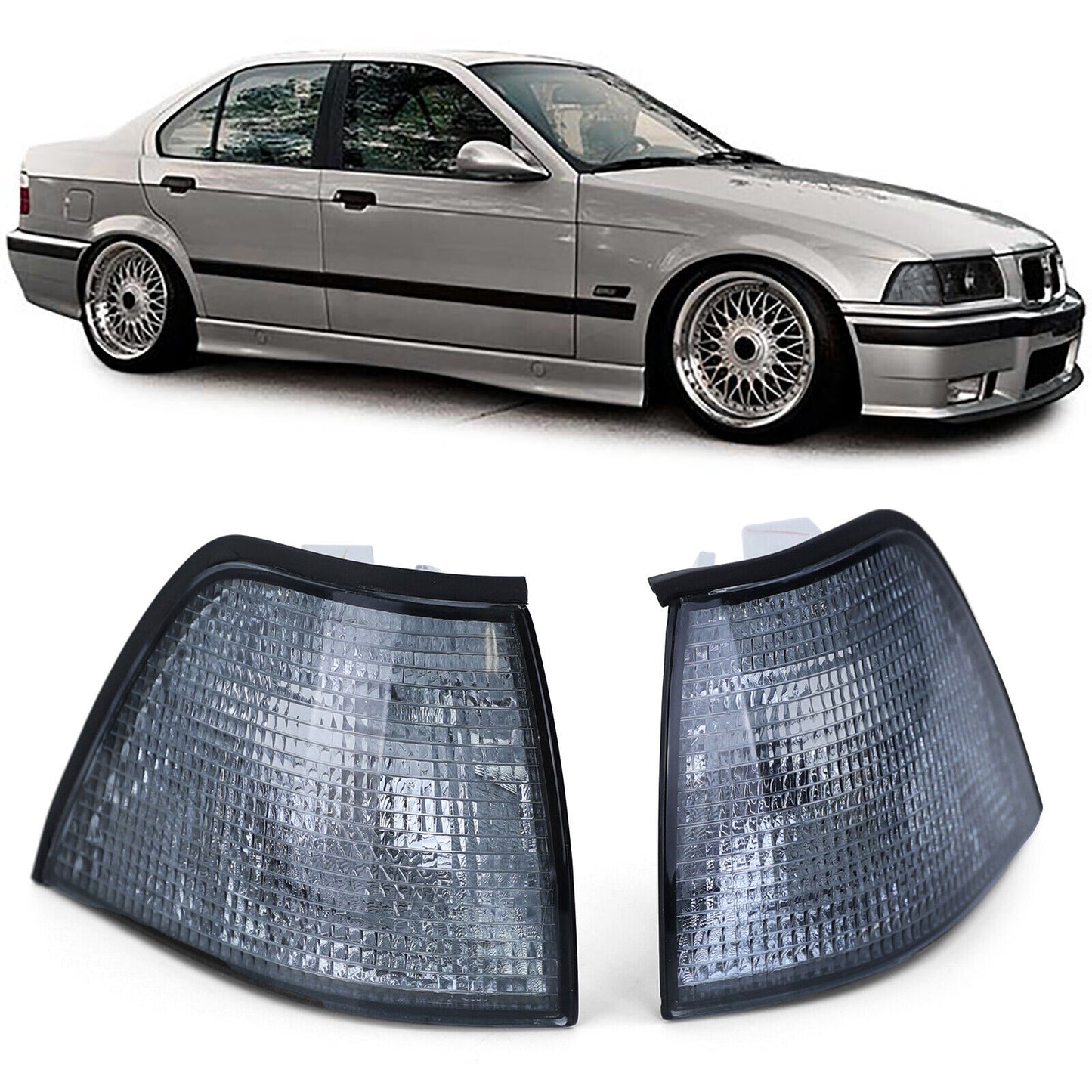 Black Smoke Turn Signal Light for BMW 3 Series E36 Saloon Touring Compact 90