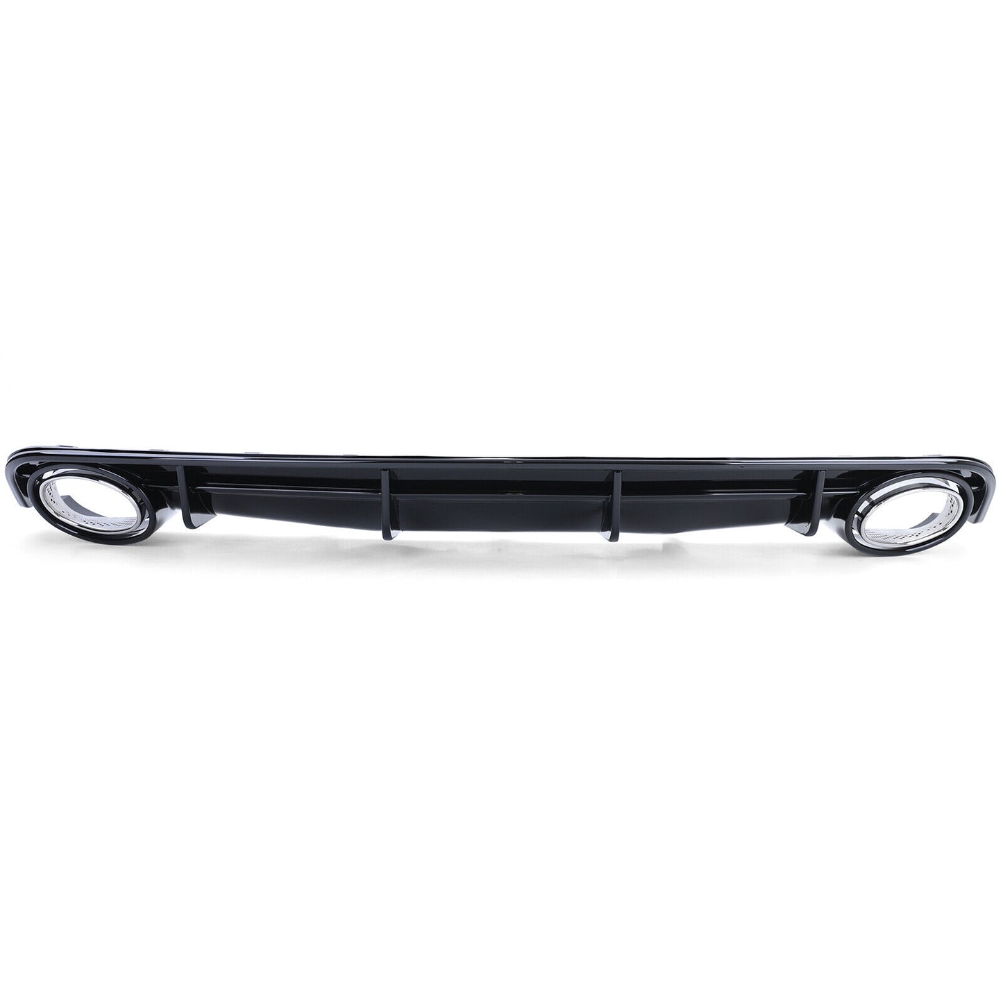 Diffusore Posteriore Sportivo Nero Lucido con Terminali di Scarico Cromato compatibile per Audi A6 C7 4G 14-18