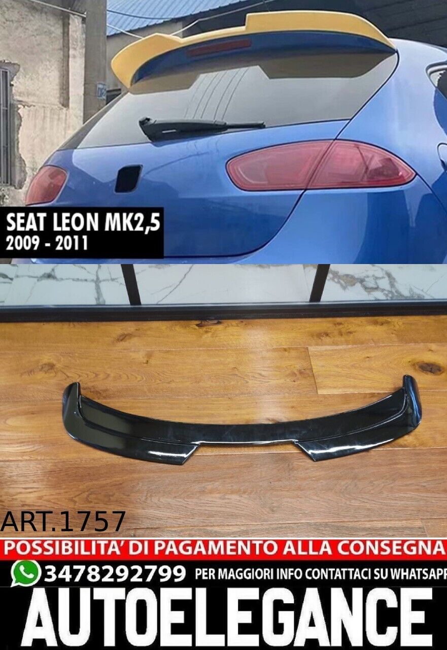 SPOILER SUITABLE FOR LEON 1P MK2 2009-2012 CUPRA R LOOK GLOSSY BLACK 