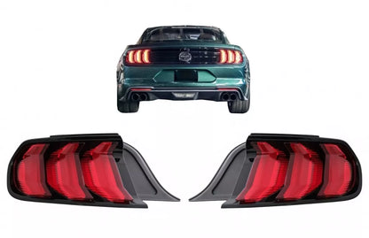 ⭐Fanali Full LED per Ford Mustang VI S550 15-19 Luci Dinamiche Rosse⭐