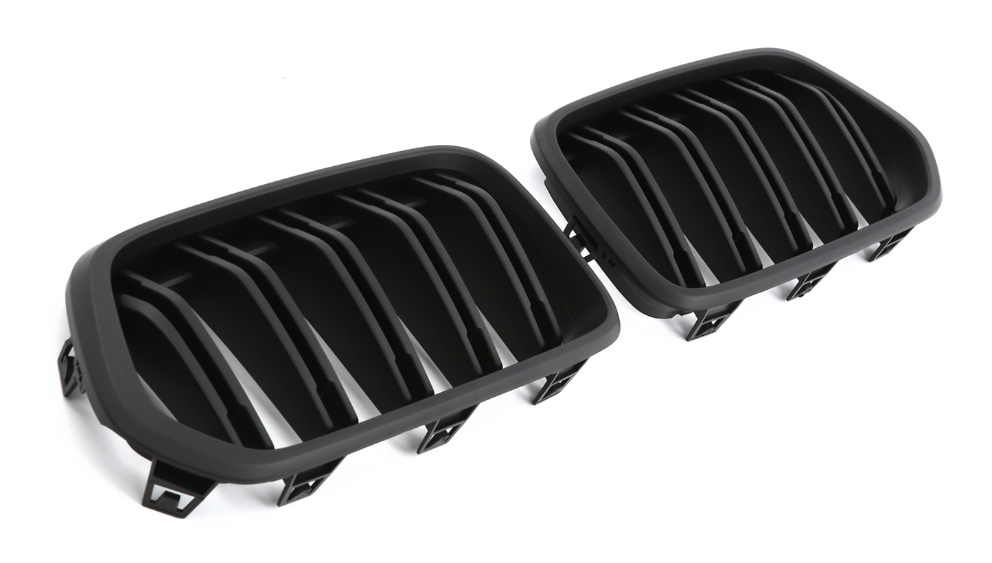 ADATTO PER BMW X2 F39 SPORT DOPPIA BARRA GRIGLIA NERO OPACO