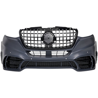 Front bumper suitable for Mercedes Sprinter W907 910 black chrome 