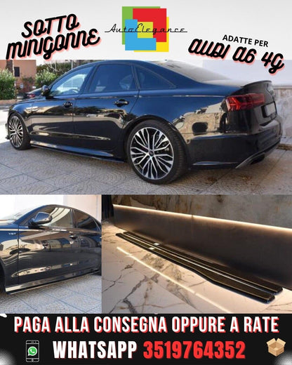 SOTTO MINIGONNE ADATTE PER AUDI A6 4G C7 LOOK NERO LUCIDO DESIGN SPORTIVO 1547