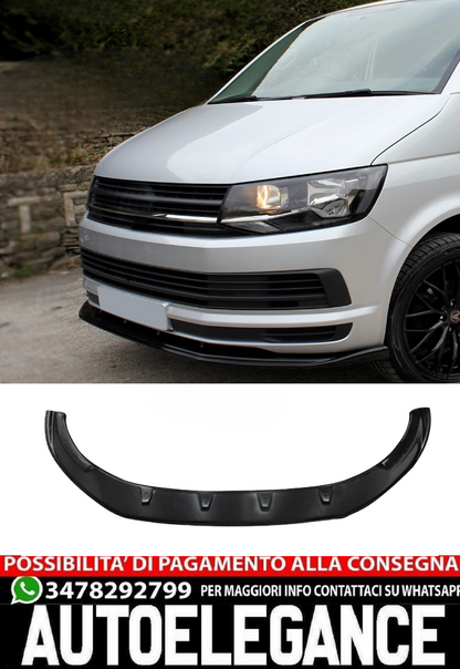 Labbro anteriore spoiler anteriore per VW Transporter T6 2015-2019 nero lucido
