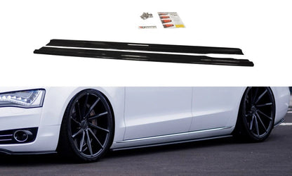 💕Sotto minigonne  adatto per  Audi A8 D4 nero lucido 💕
