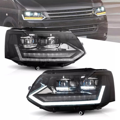 Fari Full LED per VW T5 Bus 09-15 Facelift Frecce Dinamiche Marca E