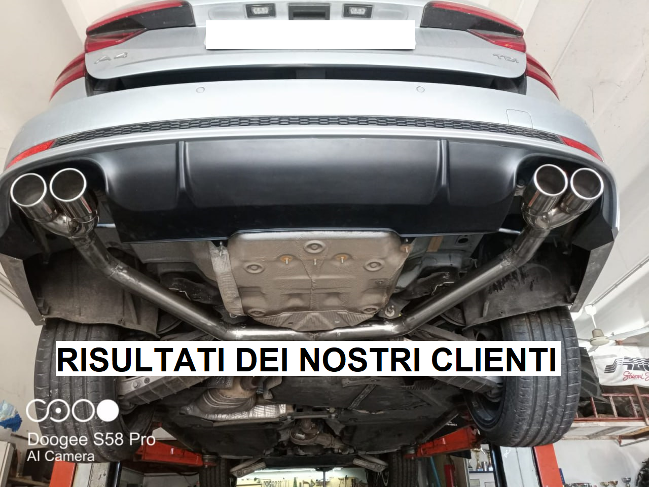 UNDER BUMPER ABS REAR DIFFUSER SUITABLE FOR AUDI A4 B9 8W S4 FOR SLINE with black tips 