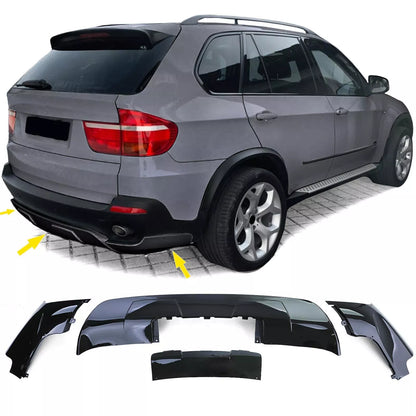 Set anteriore e posteriore nero lucido adatto per BMW X5 E70 06-13 look sportivo