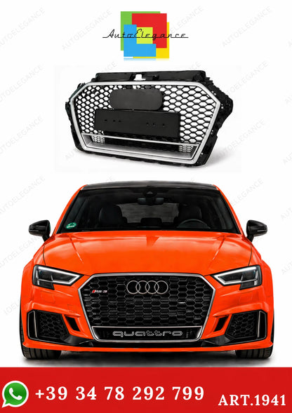 ⭐GRIGLIA ADATTO PER AUDI A4 B8 LOOK RS4 CROMATA⭐