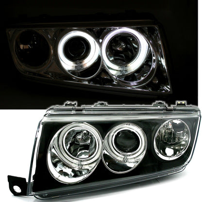 CCFL Angel Eyes Set Fari - Nero per Skoda Fabia 6A 12/99-3/07