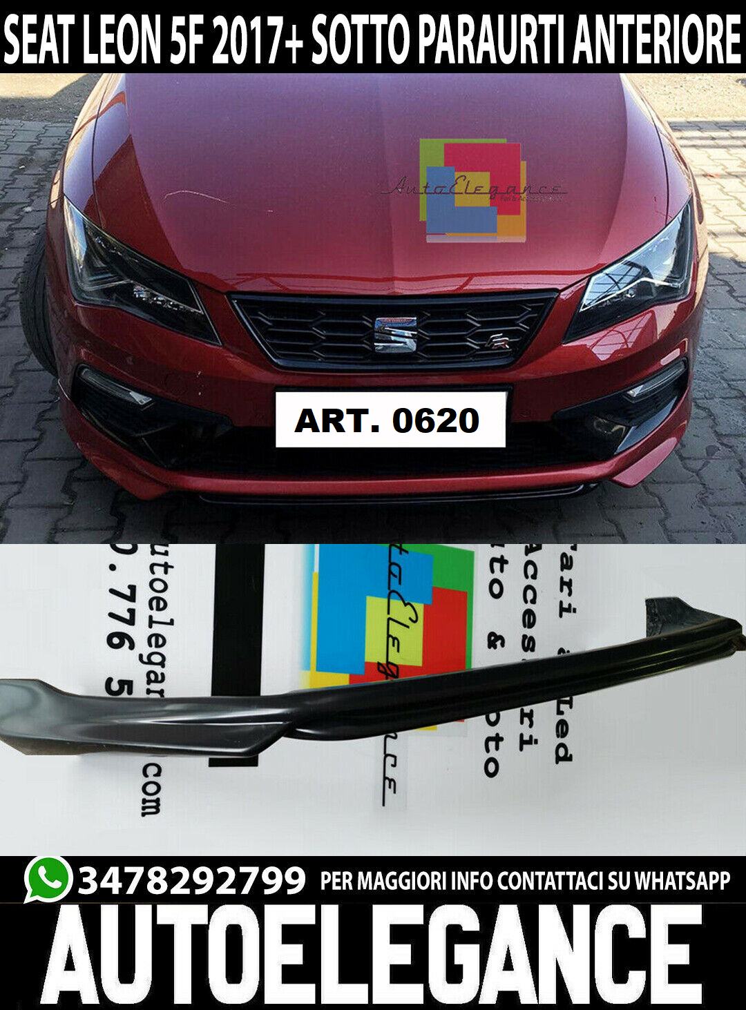 💎UNDER BUMPER SUITABLE FOR LEON 5F 2017-2020 FR ABT LOOK RAW💎