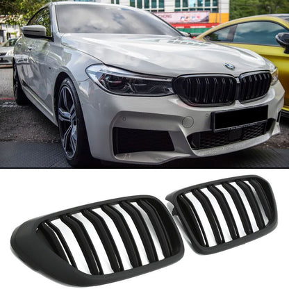 ADATTO A BMW SERIE 6 G32 GRAND TURISMO SPORT GRILL DOPPIO PONTE NERO OPACO