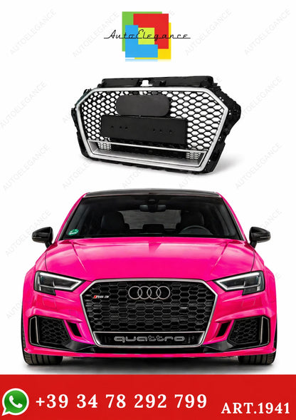 ⭐GRIGLIA ADATTO PER AUDI A4 B8 LOOK RS4 CROMATA⭐