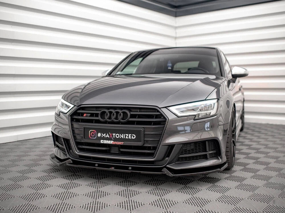 💕 Splitter adatto per  Audi S3 Sportback 8V Facelift  nero lucido 💕
