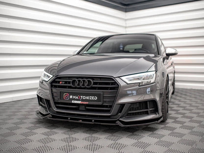 💕 Splitter adatto per  Audi S3 Sportback 8V Facelift  nero lucido 💕