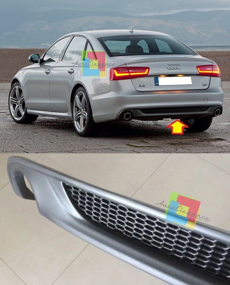 AUDI A6 C7 4G 2011-2014 DIFFUSORE LOOK S6 S-LINE SPOILER POSTERIORE GRIGIO