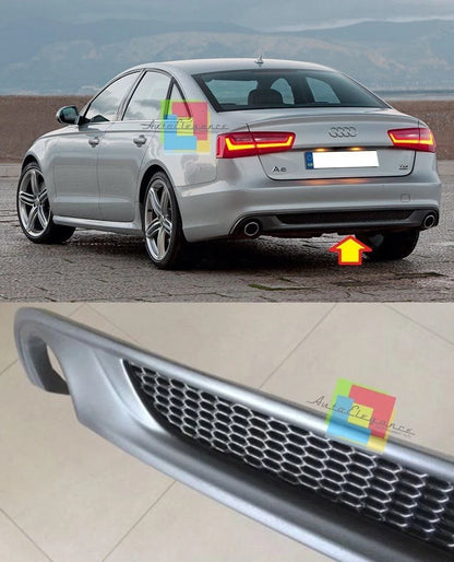 AUDI A6 C7 4G 2011-2014 DIFFUSORE LOOK S6 S-LINE SPOILER POSTERIORE GRIGIO