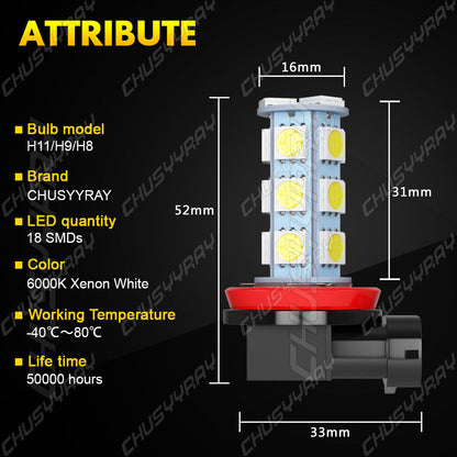 Per Toyota Highlander 2015-2019 6x LED Fari Fendinebbia Lampadine Combo Kit 6000