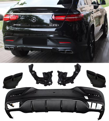 Diffusore + terminali di scarico nero adatto per Per Mercedes C292 GLE COUPE