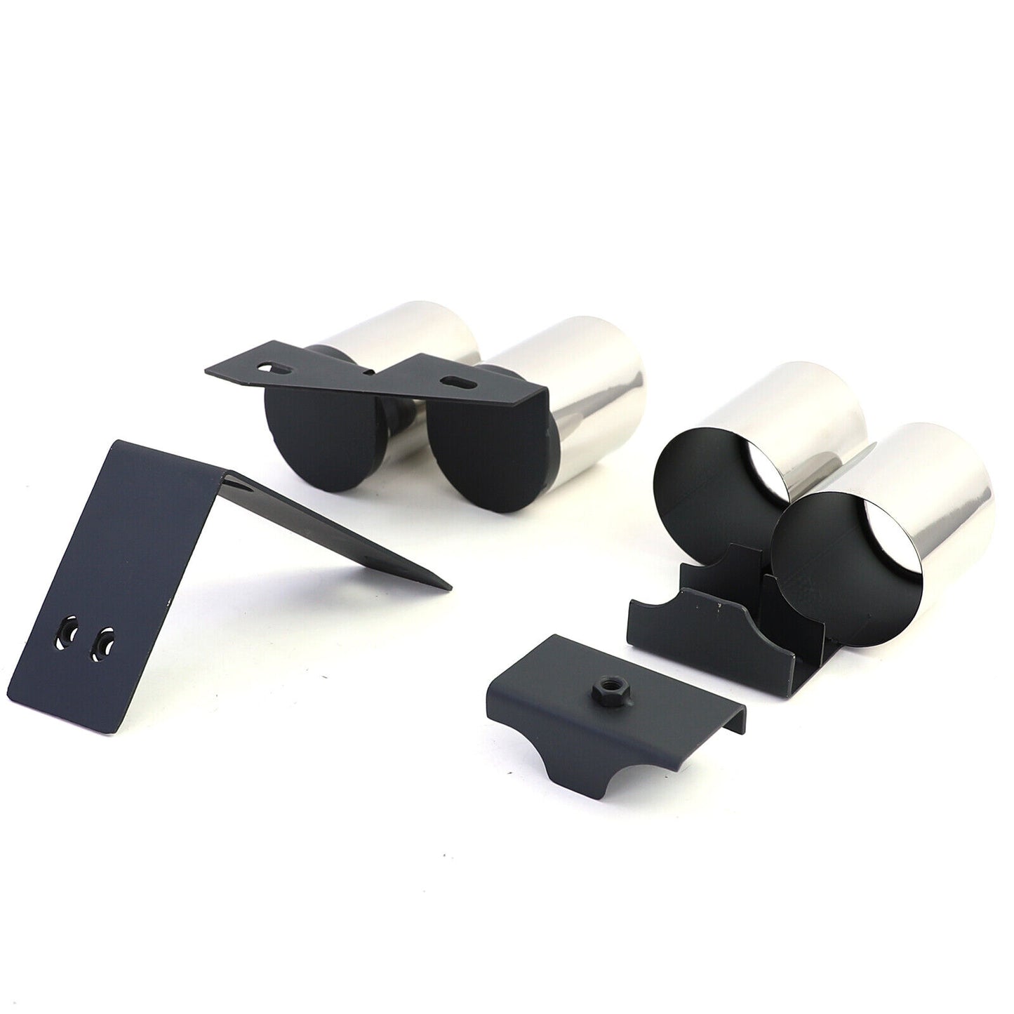 Terminali di scarico duplex 4 copritubi in acciaio inox aftermarket compatibile con Audi A4 2.0 B9 da 15