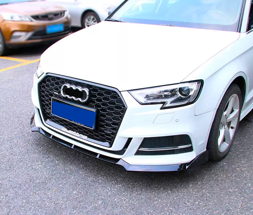 🤍Glossy black splitter suitable for Audi A3 S3 S Line 8V 17-20🤍 