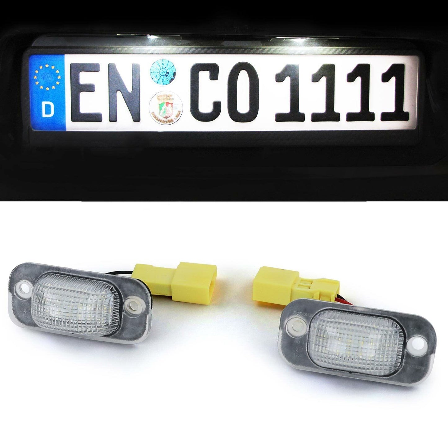 White 6000K LED License Plate Light for VW Golf 2 83-92 Jetta 2 84-92- 