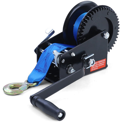 Verricello professionale verricello a mano nero con cinghia blu 1500kg 8 metri