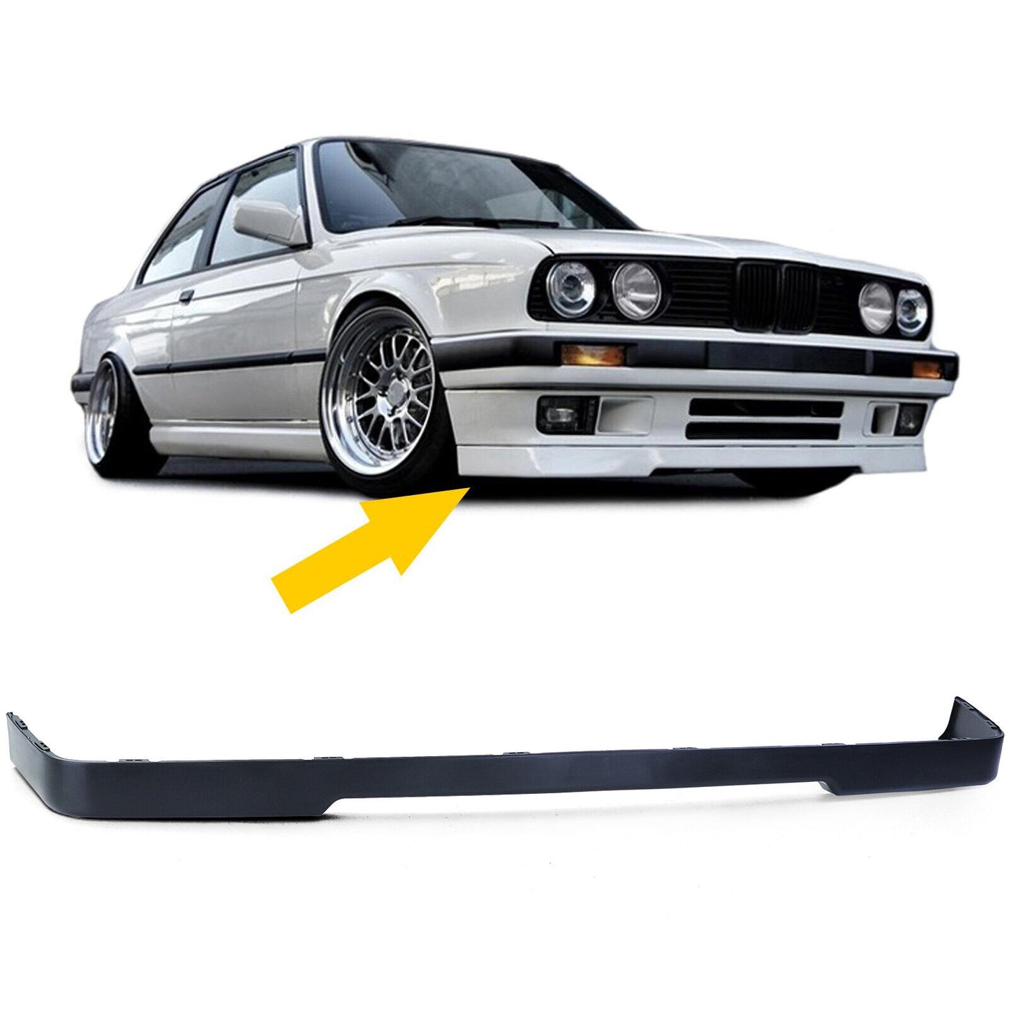 Spoiler anteriore Labbro Spoiler sottotopadatto aftermarket compatibile con Paraurti per BMW Serie 3 E30 87-94