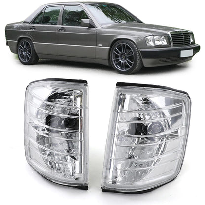 Indicatore di direzione in vetro trasparente cromato per Mercedes 190 W201 82-93