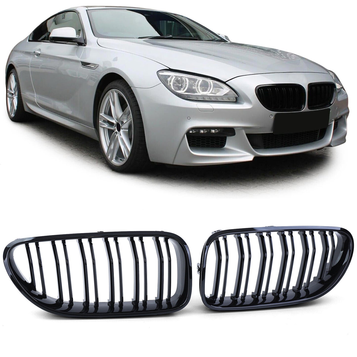 Griglia radiatore sportiva doppia barra performance adatta per BMW Serie 6