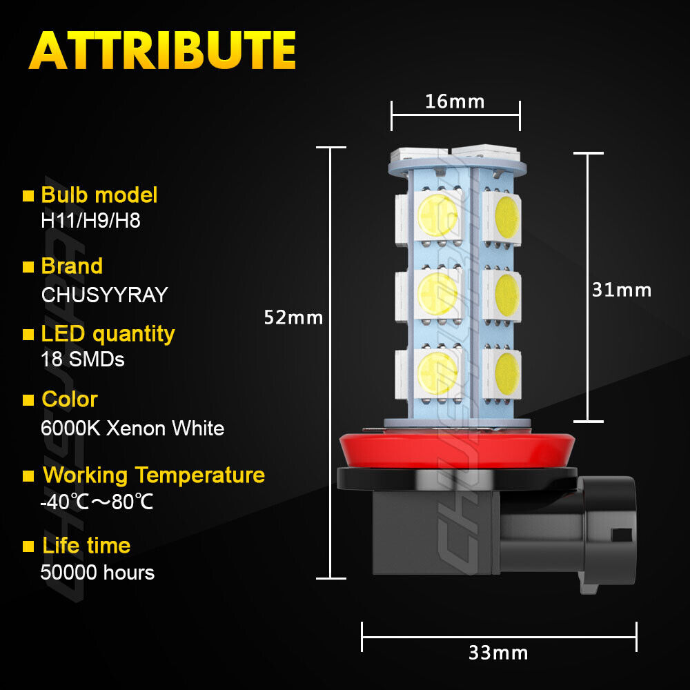 Per Nissan Versa Note 2014-2019 4x LED Faro Fendinebbia Lampadine ombo Kit 6000K