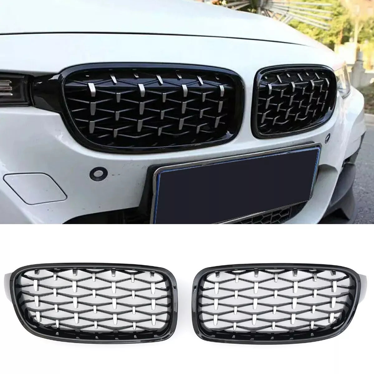 GRIGLIA SPORTIVA DIAMANTE NERO LUCIDO ADATTO PER BMW SERIE 3 F30 F31