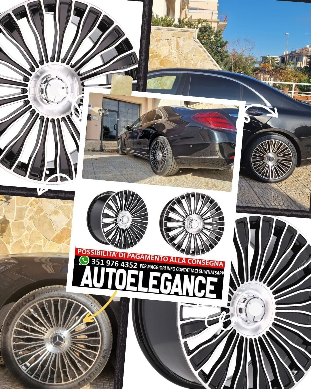 CERCHI ADATTO PER MERCEDES CLASSE C E S W117 W118 W222 W223 DIAMETRO 18