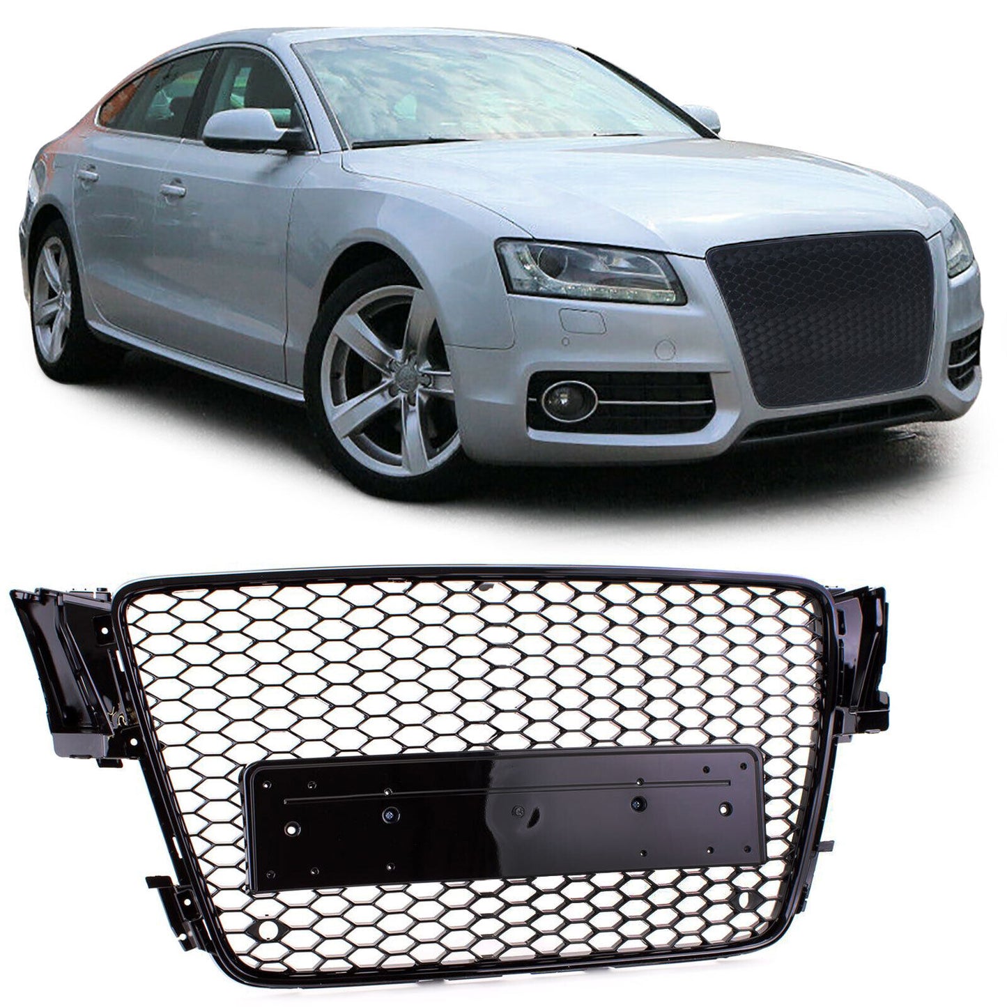 Radiator Grille Sport Grill Gloss Black for Audi A5 8T 07-11
