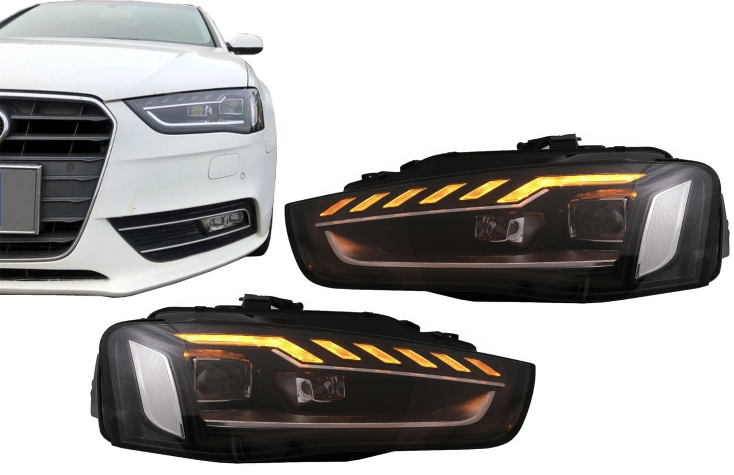 Full LED Fari per Audi A4 B8.5 Facelift 2012-2015 Dinamico Nero A4 B9.5 Look