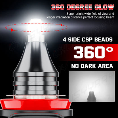 For Chevy Malibu 2006-2012 6000K Combo LED Headlights + Fog Light Bulbs Kit 6PC 