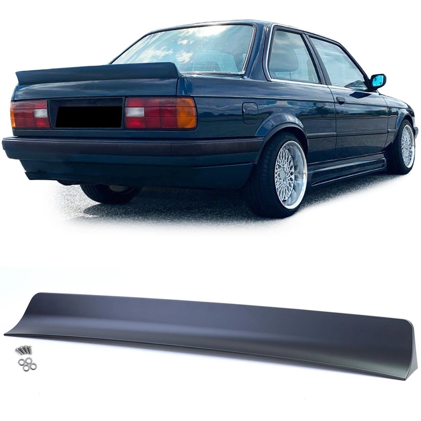 Labbro spoiler posteriore BIG Ducktail aftermarket compatibile con BMW Serie 3 E30 Limo Cabrio 82-93
