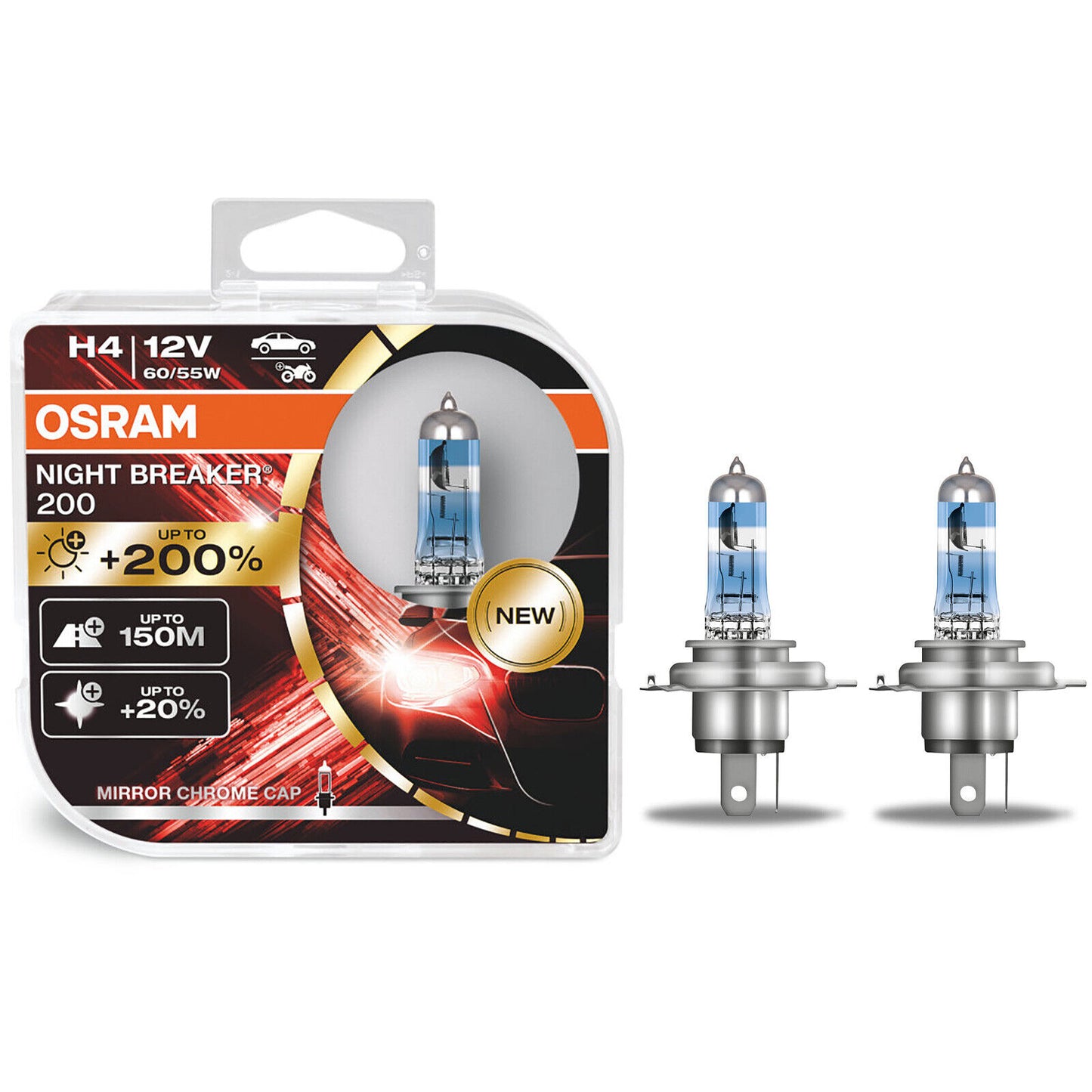 Osram H4 Night Breaker Laser 200 Next Generation 200% in più LUMINOSITÀ