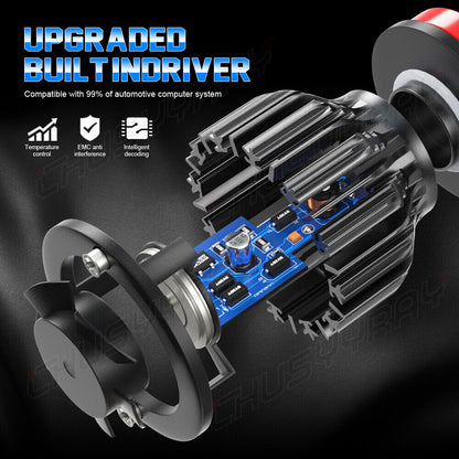 4Pcs Ice Blue LED Headlights Kit Hi/Low Beam For Nissna Sentra 2013-2018 