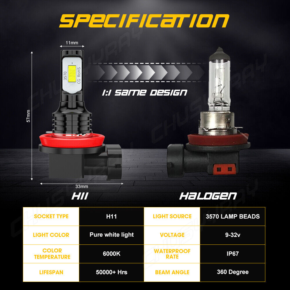 fendinebbia lampadine Combo 6pz adatto Per Toyota Corolla 2009-2013 LED