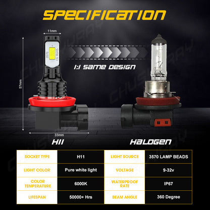 fendinebbia lampadine Combo 6pz adatto Per Toyota Corolla 2009-2013 LED