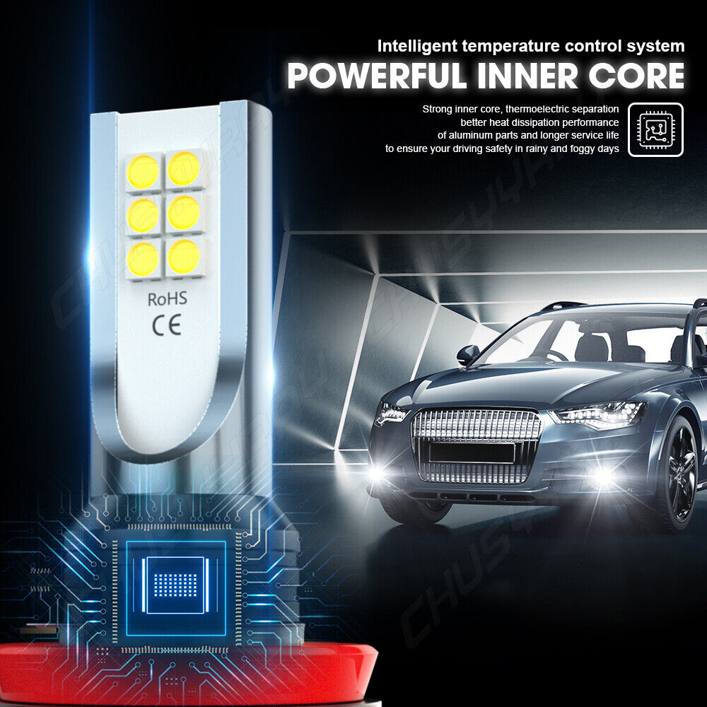 For 2006 2007 Mitsubishi Eclipse - 6000k LED Headlight Hi/Lo + Fog Light Bulbs 