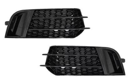 Lato griglie Coperture fendinebbia per Audi A1 8X 2010-2015 RS1 Look Nero
