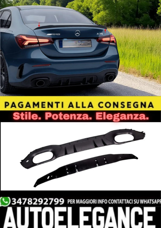 💫Diffusore Posteriore Look A35 AMG per Mercedes Classe A Sedan V177 💫
