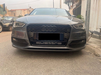 💕ART.0441 GRIGLIA AUDI  A3 8V 2012-2016 LOOK RS3 QUATTRO NERO LUCIDO 💕