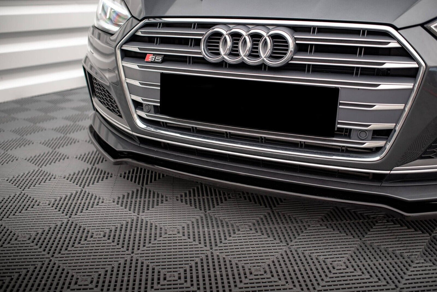 FRONT BUMPER SPLITTER FOR AUDI A5 F5 2016-2018 S7 SLINE GLOSS BLACK ABS 