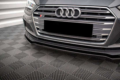FRONT BUMPER SPLITTER FOR AUDI A5 F5 2016-2018 S7 SLINE GLOSS BLACK ABS 