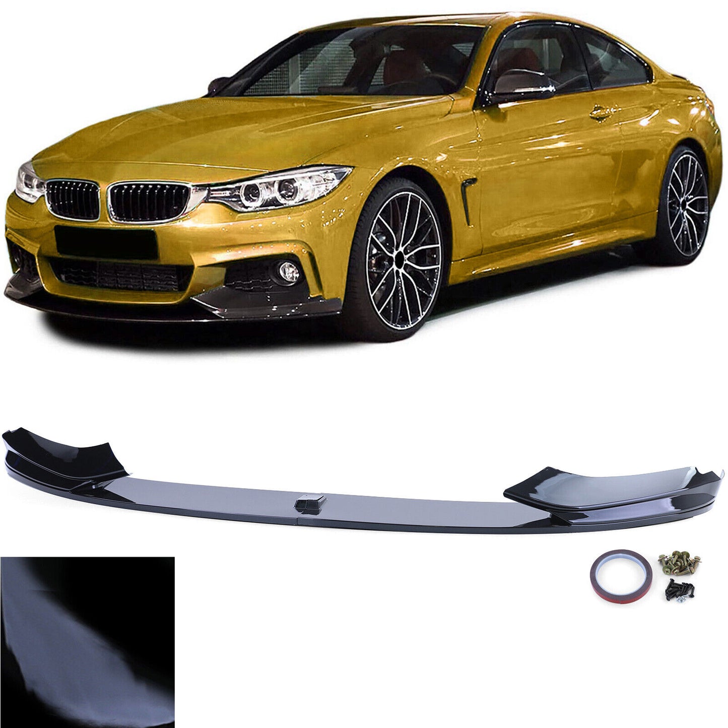 Glossy front spoiler suitable for BMW 4 Series F32 F33 F36 from 2013