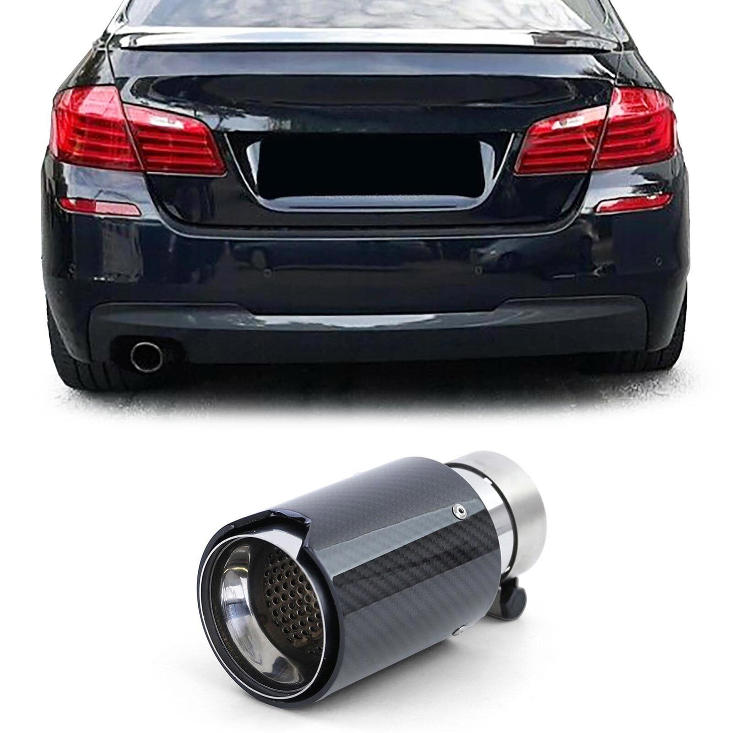 Black carbon sports exhaust pipe suitable for BMW 5 Series F10 F11 10-16- 